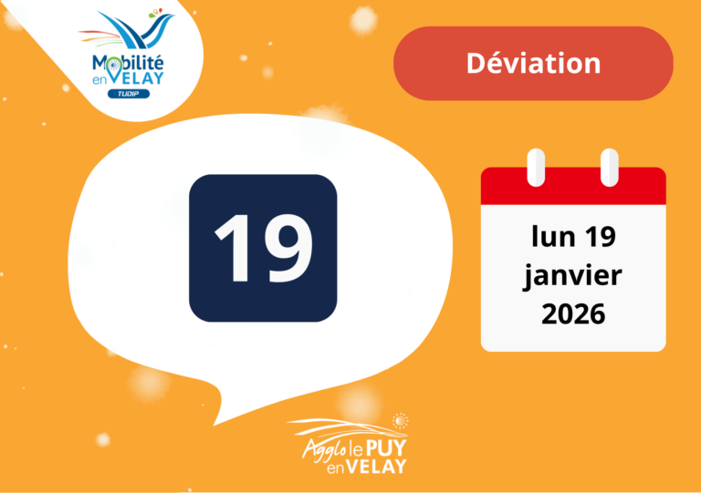 Ligne 19 déviation Rue Vibert fermée Lundi 19 janvier de 8h à 12h