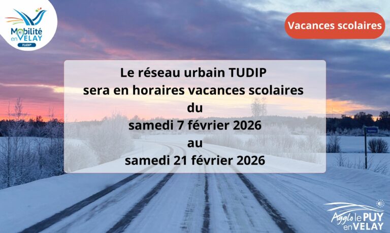 TUDIP VACANCES SCOLAIRES HIVER 2026