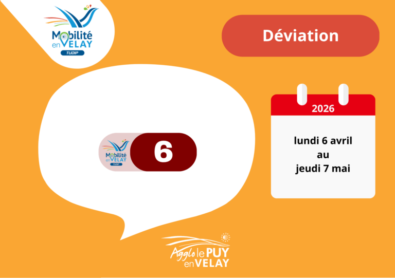 Ligne 6 déviation Du 6 Avril au 7 Mai 2026