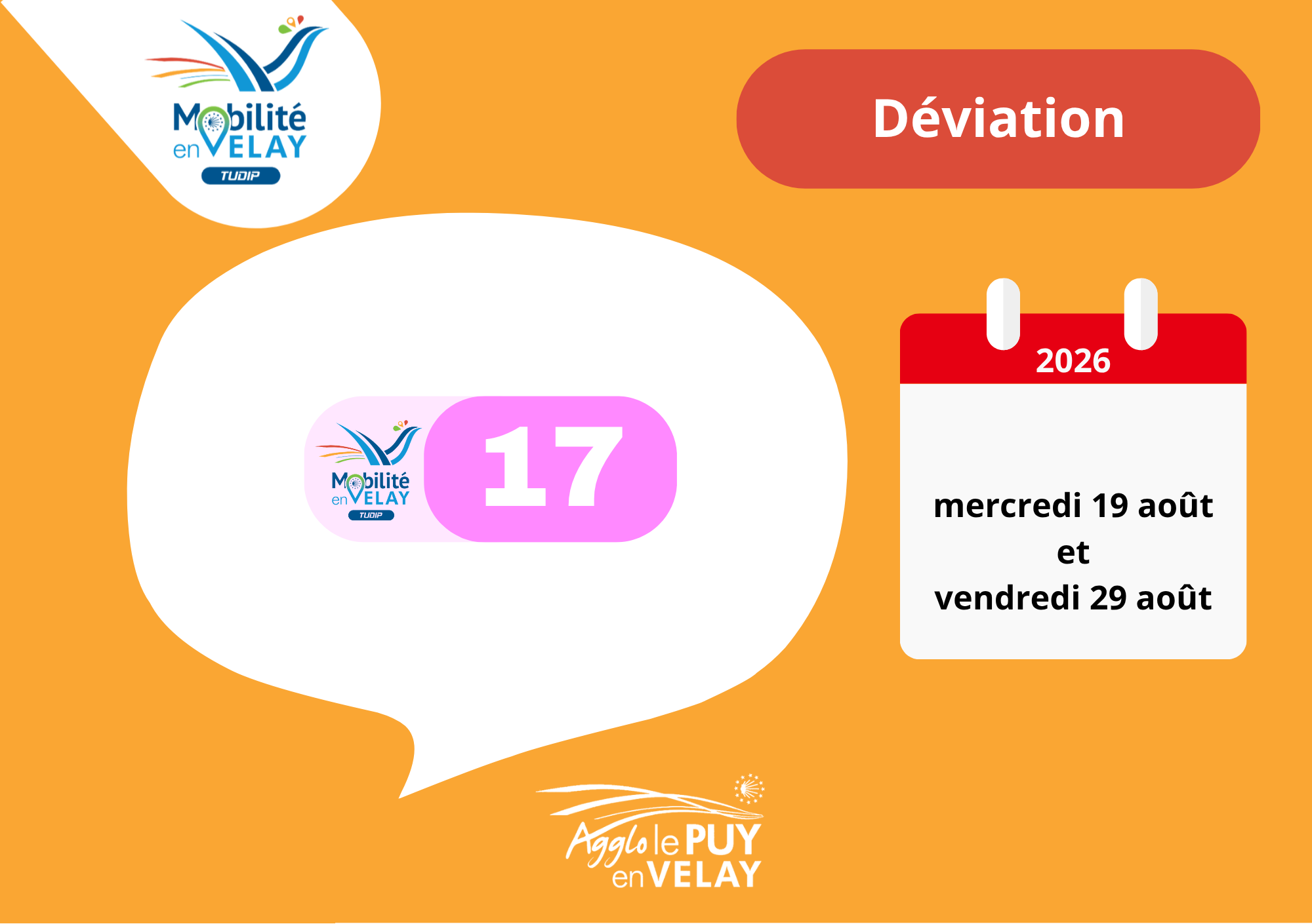 TUDIP Ligne 17 déviation